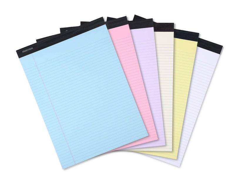 Mintra Office Legal Pads, ((Basic 6pk - (Pastel Version #2), 8.5in x 11in, Narrow Ruled)) - Image 1