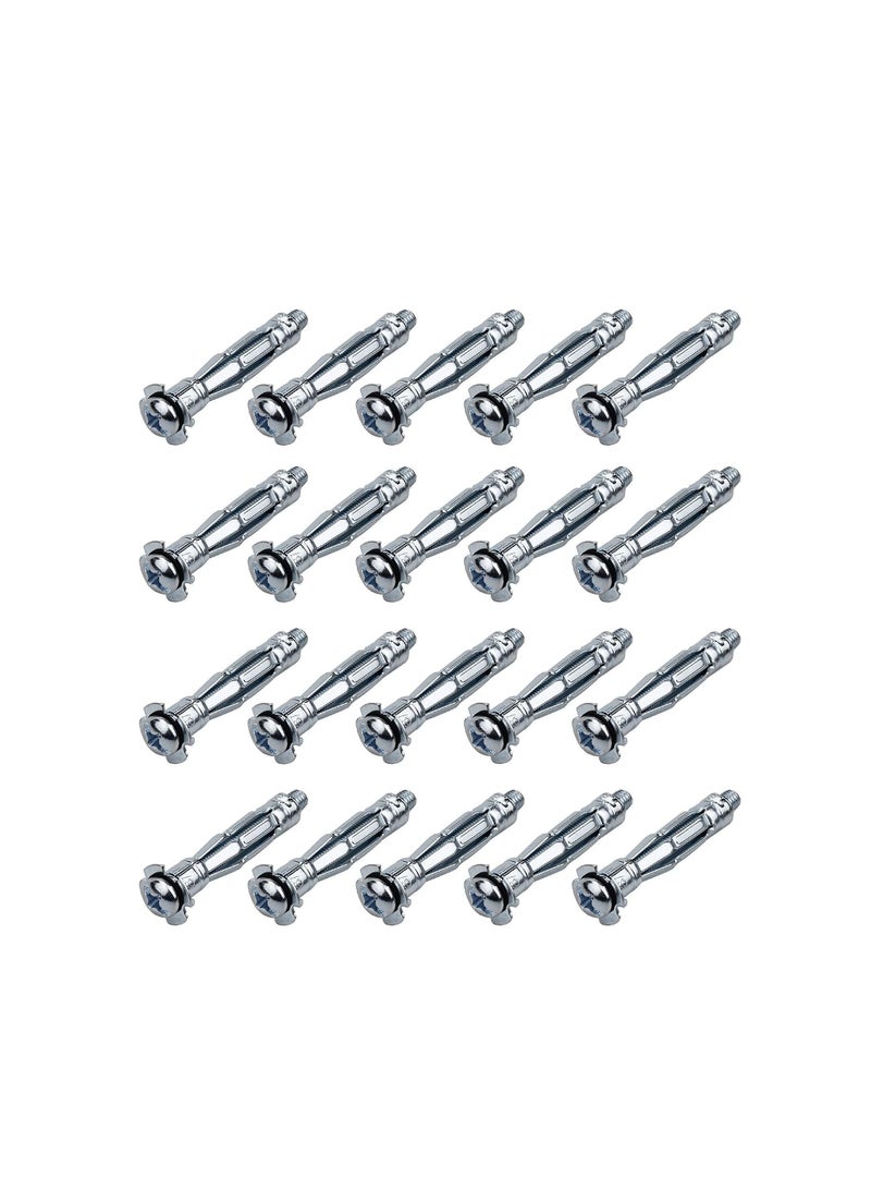 Y&D Metal Cavity Anchor, Fixing Zinc Plated Heavy Duty Plasterboard Drywall Anchors Hollow Wall Plugs M6*50MM for Anchor Screws Plaster Tile (20Pcs) - Image 2