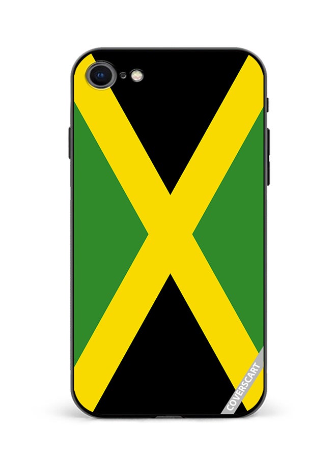 غطاء حماية لجهاز آبل آيفون 7 بتصميم علم جامايكا متعدد الألوان