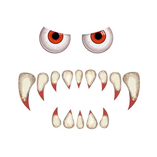 BinaryABC Monster Face Door Stickers - Garage & Archway Halloween Decorations, Haunted House Party Decor - Image 1