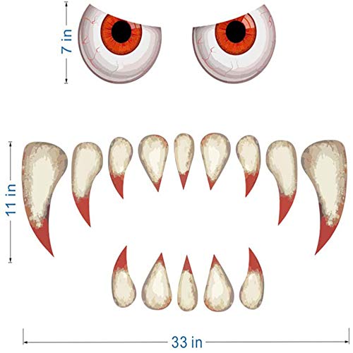 BinaryABC Monster Face Door Stickers - Garage & Archway Halloween Decorations, Haunted House Party Decor - Image 2