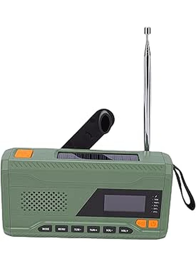 Emergency Radio with DAB FM Hand Crank Solar Power Bluetooth 4500mAh Battery LED Flashlight - Image 1