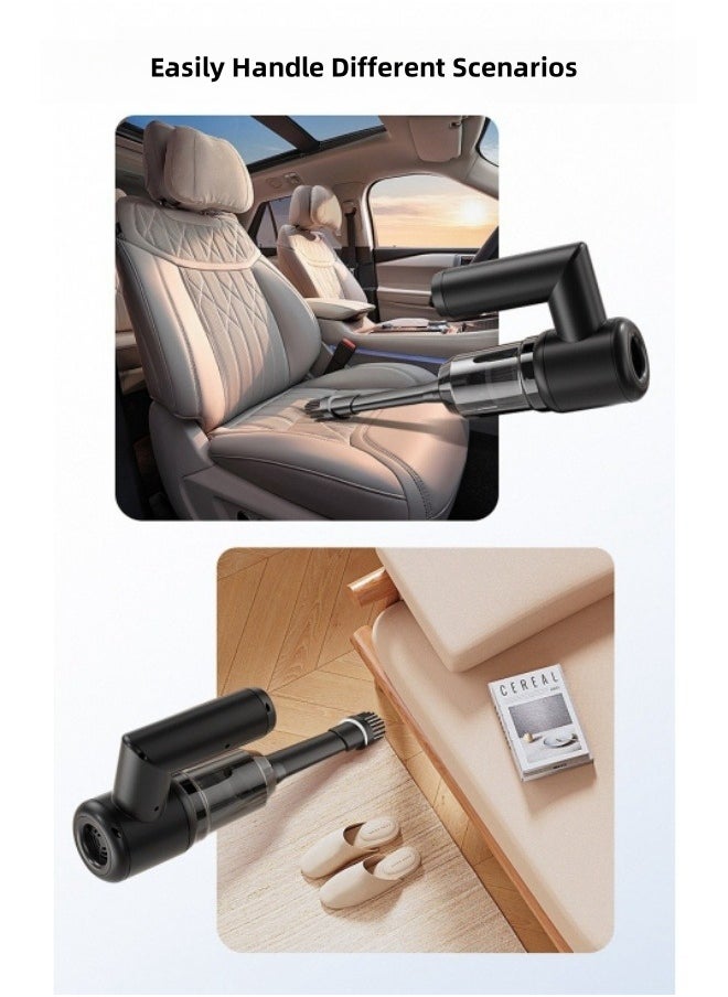 Healife Portable Car Vacuum Cleaner, 5000Pa Strong Suction Power, Cordless Handheld 4-in-1 Vacuum with Multiple Nozzles, Perfect for Car/Home/Pet Hair Cleaning, Black  - Image 5
