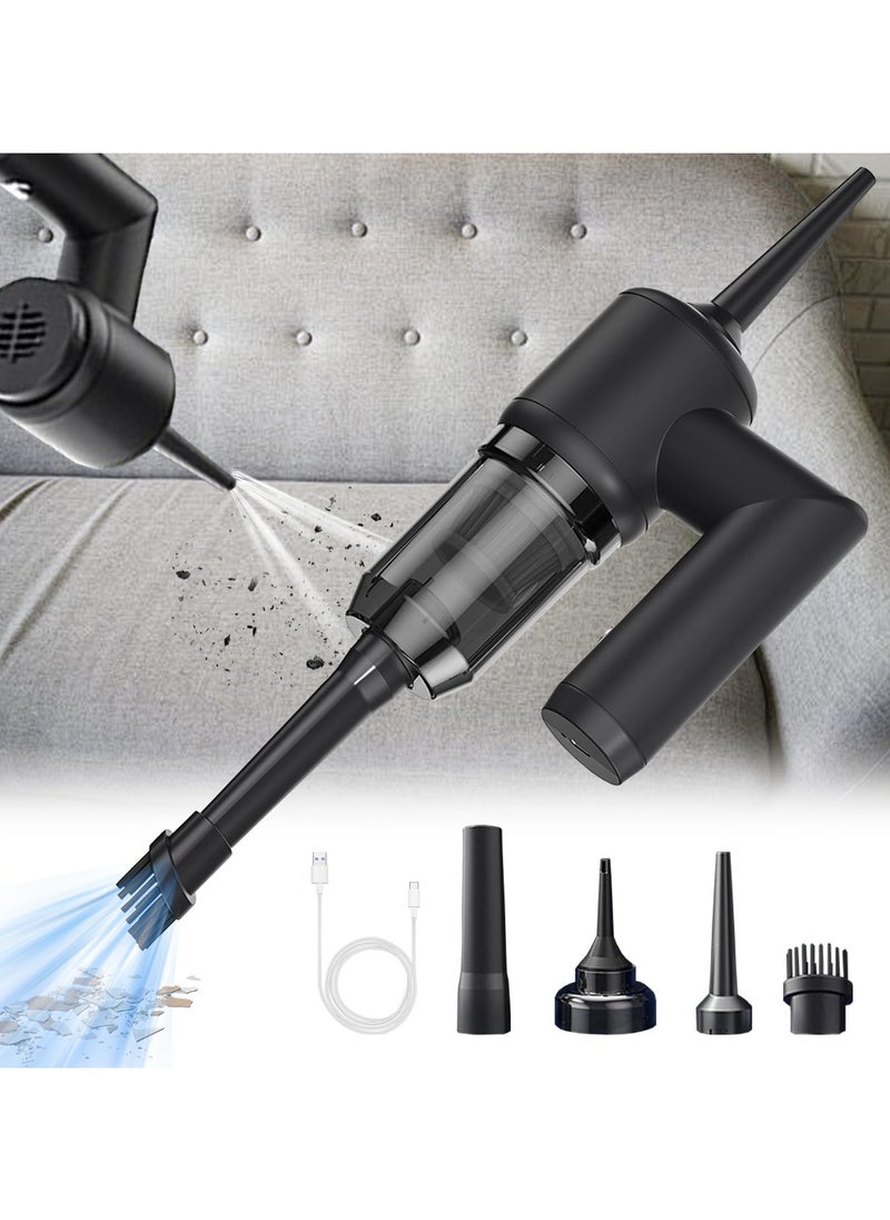 Healife Portable Car Vacuum Cleaner, 5000Pa Strong Suction Power, Cordless Handheld 4-in-1 Vacuum with Multiple Nozzles, Perfect for Car/Home/Pet Hair Cleaning, Black  - Image 1