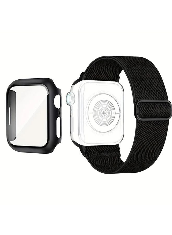 Black Nylon Single Loop Band Case For Apple Watch 41mm Series 11 10 9 8 7 SE - Image 1