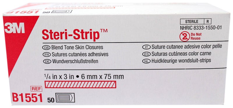 3M Steri-Strip Blend Tone Skin Closure 1/4" x 3" Box: 50 - Image 1