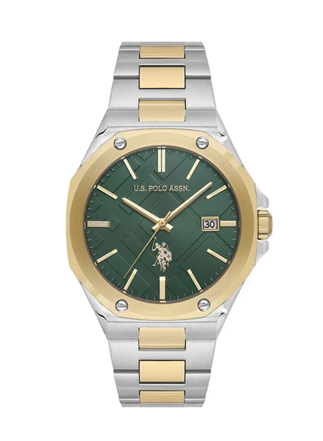 U.S. Polo Assn. Fundamental Stainless Steel Bracelet Quartz Analog Watch for Men, 41mm