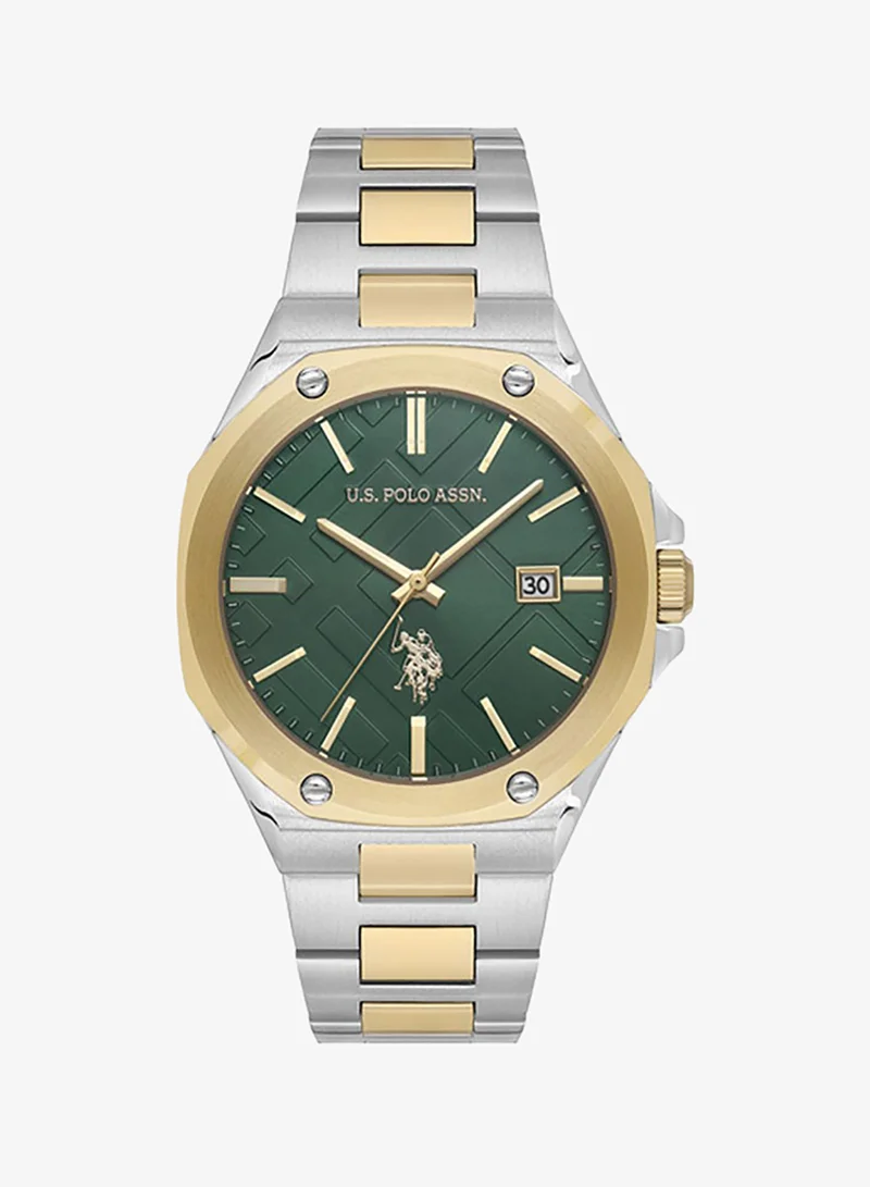 U.S. Polo Assn. Fundamental Stainless Steel Bracelet Quartz Analog Watch for Men, 41mm