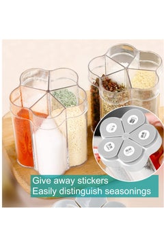 Excefore 2 Pack 5 in 1 Clear Plastic Container Jars , Plastic Salt and Pepper Shaker, Seasoning Storage Containers, Suitable For Camping, Hiking, Barbecue, Travel And Kitchen  - Image 4