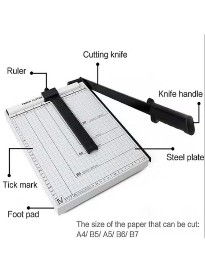 كلناميان قاطع ورق A4، ماكينة قص الصور، قاطع حرفي للمكتب أو المنزل أو المدرسة، باللون الأبيض. - Image 2
