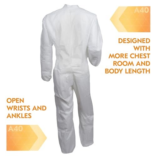 KleenGuard™ A40 Liquid & Particle Protection Coveralls (37685), White, Large - Image 3