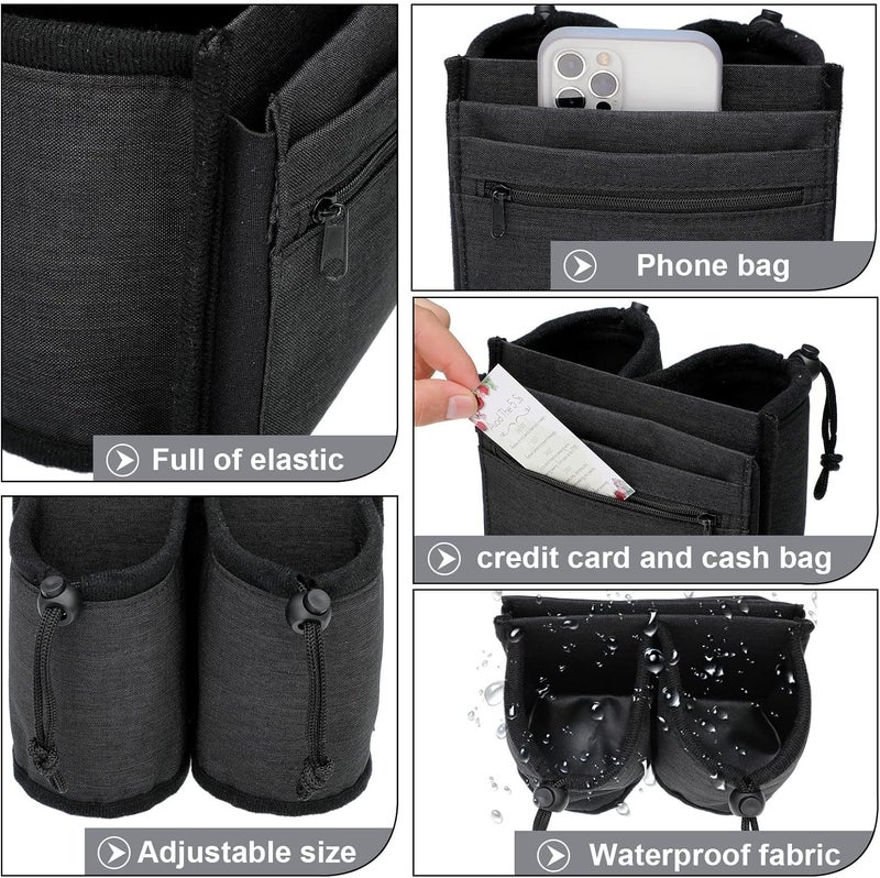 Kajaia Luggage Cup Holder Travel Cup Holder Luggage Cup Holder Attachment Drinks Carrier for Drink Beverages Coffee Mugs (Black),-Travel Holder-01 - Image 3