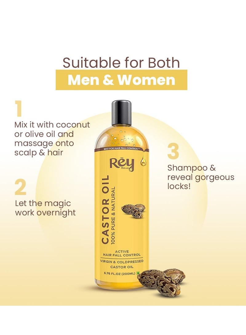 ري زيت الخروع من راي ناتشورالز، زيت أراندي الممتاز المضغوط على البارد للعناية ببشرة الشعر، 200 مل - Image 4