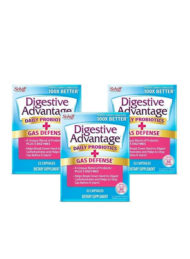 Digestive Advantage إنزيمات سريعة المفعول بالإضافة إلى كبسولات بروبيوتيك يومية 32 عدداً في علبة تساعد في دعم تفكيك الأطعمة الصعبة الهضم وتساعد في منع الغازات* تدعم الصحة الهضمية والمناعية* - Image 1