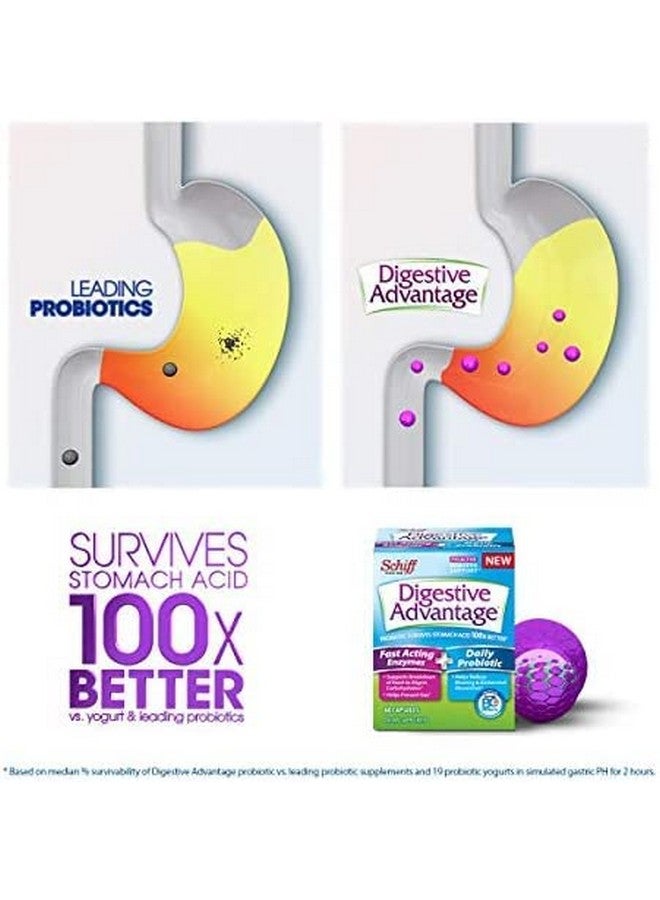 Digestive Advantage إنزيمات سريعة المفعول بالإضافة إلى كبسولات بروبيوتيك يومية 32 عدداً في علبة تساعد في دعم تفكيك الأطعمة الصعبة الهضم وتساعد في منع الغازات* تدعم الصحة الهضمية والمناعية* - Image 3