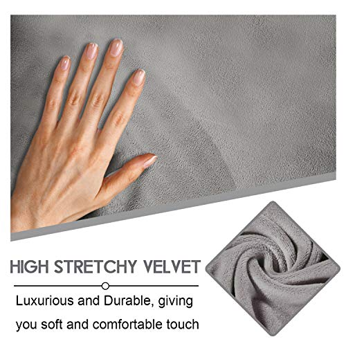ULTICOR 4-Piece, 1 Seat Recliner Cover, Velvet Stretch Reclining Chair Covers for 1 Cushion Reclining Sofa, Single Seat Recliner Couch Cover, Thick, Very Soft, Machine Washable (Light Grey) - Image 3