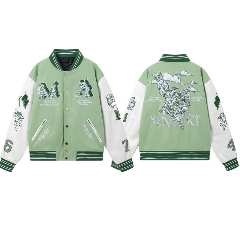 Trendy Brand Baseball Jacket For Am1R1 Icon New Casual Versatile Color-Blocking Women'S Jacket Top - Image 4