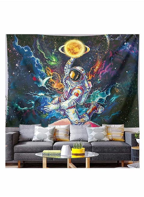 Trippy Astronaut Tapestry, Galaxy Space Poster, Fantasy Universe Planets Starry Sky Tapestry, Bohemian Tapestry, Wall Hanging Art Decor for Living Room Bedroom(150x130CM)