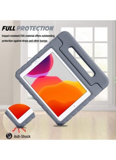 Procases Kids Case For Ipad 10.2 Inch 9Th 2021 8Th 2020 7Th 2019 Ipad Air 10.5 Inch 2019 Ipad Pro 10.5 Shockproof Convertible Handle Stand Cover Light Weight Kids Friendly Case For Ipad 9 8 7 Grey  - Image 2