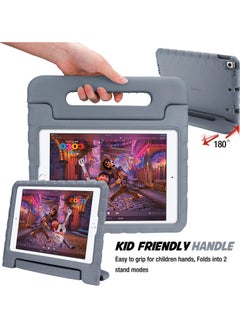 Procases Kids Case For Ipad 10.2 Inch 9Th 2021 8Th 2020 7Th 2019 Ipad Air 10.5 Inch 2019 Ipad Pro 10.5 Shockproof Convertible Handle Stand Cover Light Weight Kids Friendly Case For Ipad 9 8 7 Grey  - Image 5