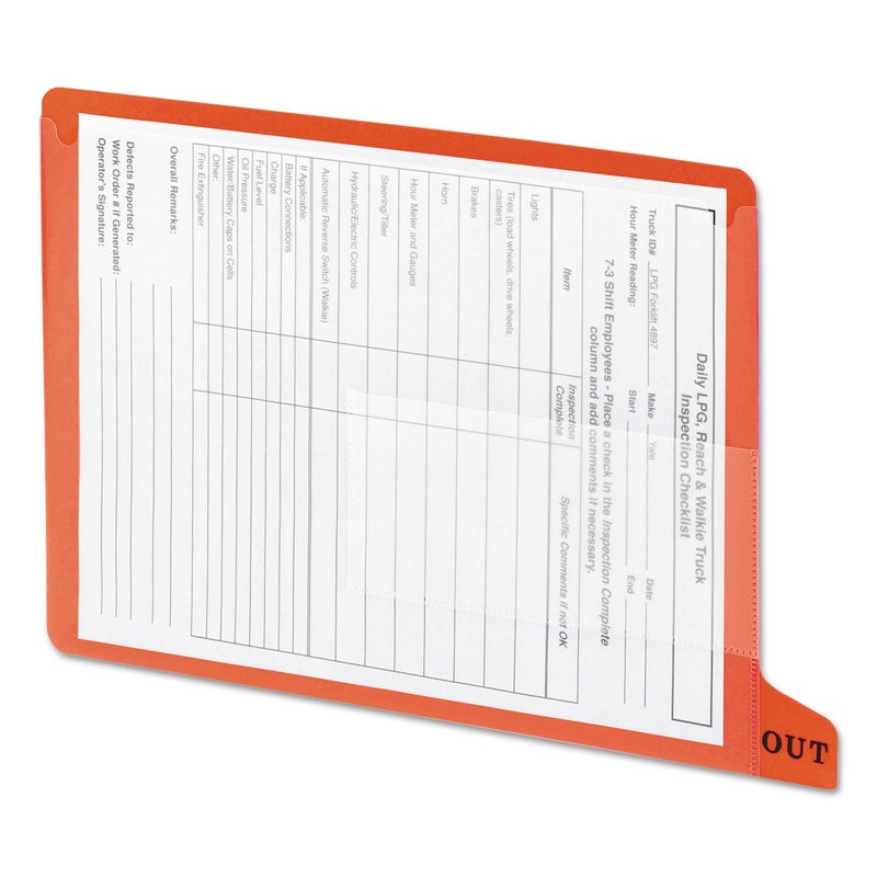 Smead End Tab Poly Out Guide, Two Pocket, Bottom Position Tab, Letter Size, Red, 25 per Box (61950) - Image 1