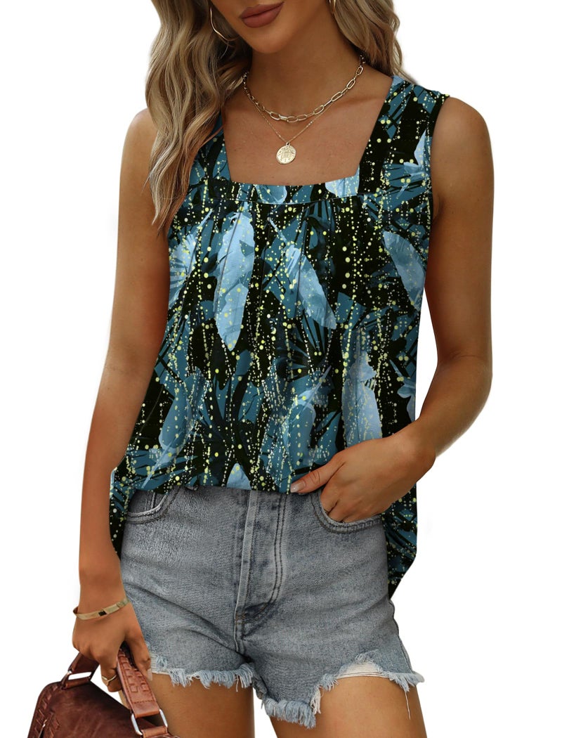 Saloogoe Womens Tank Tops Casual Summer Vacation Outfits Dressy Sleeveless Blouses Fashion 2026 Resort Wear XL - Image 2