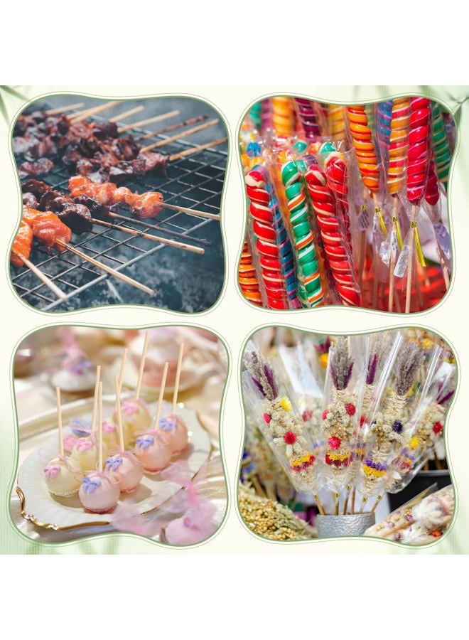 Yexiya 100 Pcs Cellophane Treat Bags with Twist Ties and 100 Pcs Natural Bamboo Skewers 3 x 11 Inches Clear Rod Bags for Packaging Candies Cookies Kabobs - Image 4