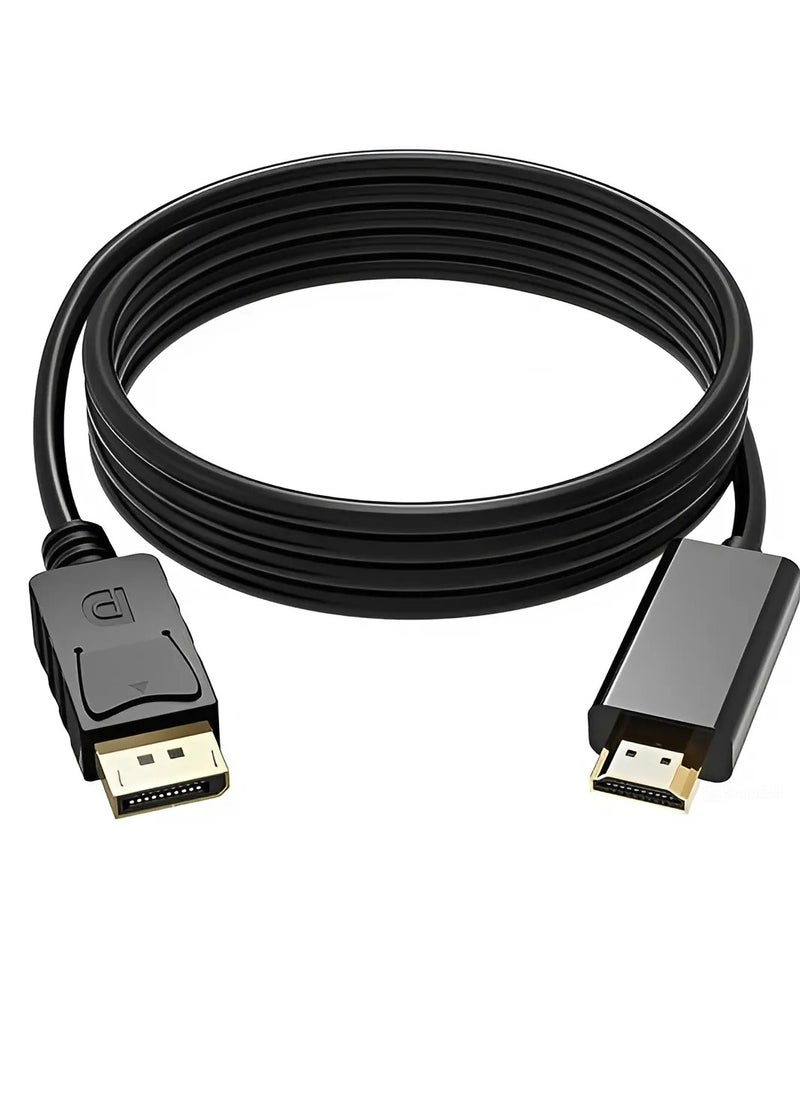 Generic DP to HDMI 4K Cable One-Way Transmission from PC Laptop GPU DP to HDMI LED Monitor Projector TV Support 1080P 1.8M-1 pc  - Image 1