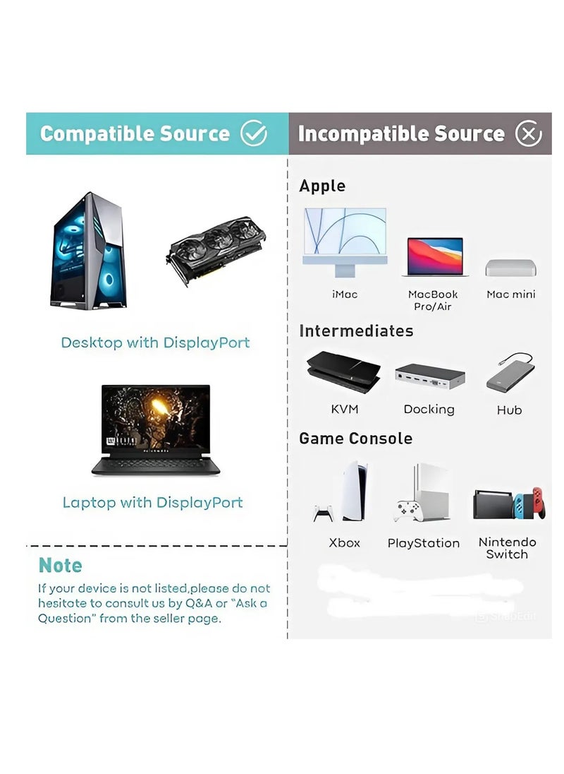 Generic DP to HDMI 4K Cable One-Way Transmission from PC Laptop GPU DP to HDMI LED Monitor Projector TV Support 1080P 1.8M-1 pc  - Image 3