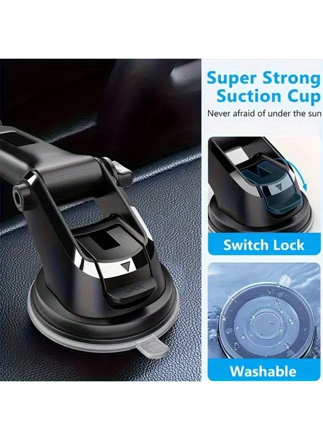 Black Car Vent Phone Mount With Suction Cup Adjustable Arm Anti Slip Gel Pad - Image 5