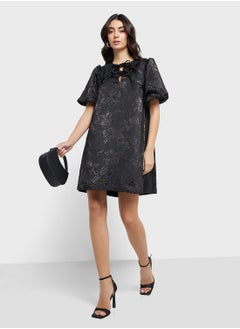 YAS Printed Drawstring Detail Dress  - Image 1