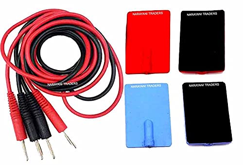 NARAYANI TRADERS IFT Physiotherapy Lead Wire Set – 4 Multicolour Lead Wires with 4 Professional Rubber Pads & Adjustable Joint Straps – Corded Electric Accessory Kit for 4 Pole Electrotherapy & Deep Tissue Pain Relief - Image 2