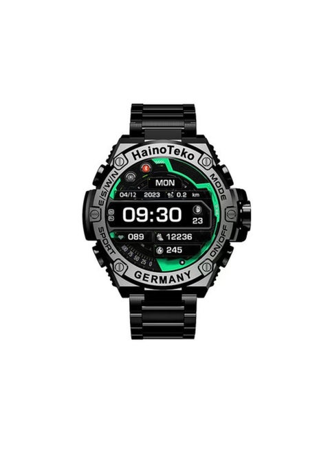 RW39 Round Shape Large Screen AMOLED Display Smart Watch With 3 Pair Straps and Wireless Charger For Men's and Boys_Black