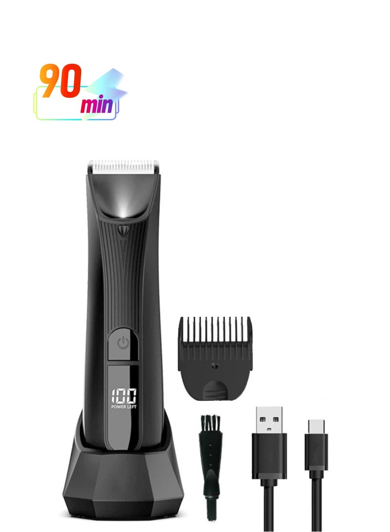 Ru syanl Body Hair Trimmer Groomer Kit for Men Electric Groin Hair Trimmer Waterproof Safe Shaver Groomer with USB Recharge Dock - Image 1