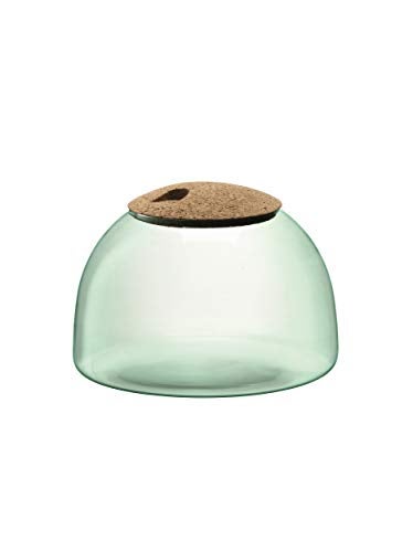 LSA International Canopy Closed Garden Planter 65 Luxury Handcrafted Modern Recycled Glass Vase with Domed Base and Sustainable Cork Lid - Image 1