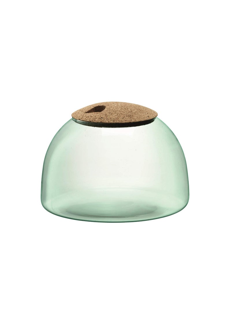 LSA International Canopy Closed Garden Planter 65 Luxury Handcrafted Modern Recycled Glass Vase with Domed Base and Sustainable Cork Lid - Image 2