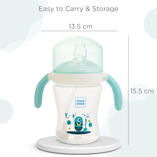 Mee Mee Baby Trainer Sippy Cup | Soft Spout, Leakproof Sipper for Toddlers | Dual Handle for Easy Grip | Non -Toxic, Lightweight & BPA Free, Blue (240 Ml) - Image 3