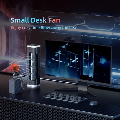 OImaster Laptop Cooler with Adjustable Stand, Laptop Cooling Pad 3-Speed Adjustable Small Desk Fan, USB Multi Function Laptop Cross-Flow Turbine Cooling Fan for Laptop Pad Tablet Phone (1691) - Image 5