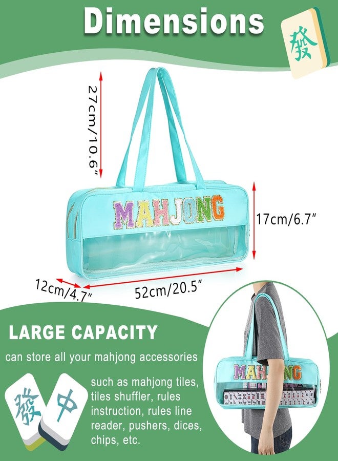 Hoowen Empty Mahjong Bag, Mahjong Tile Storage Bag Only, American Mahjong Accessories Organizer for Tiles and Racks, Portable Mahjong Holder Carrying Case for Game Party Travel Gathering, Green - Image 4