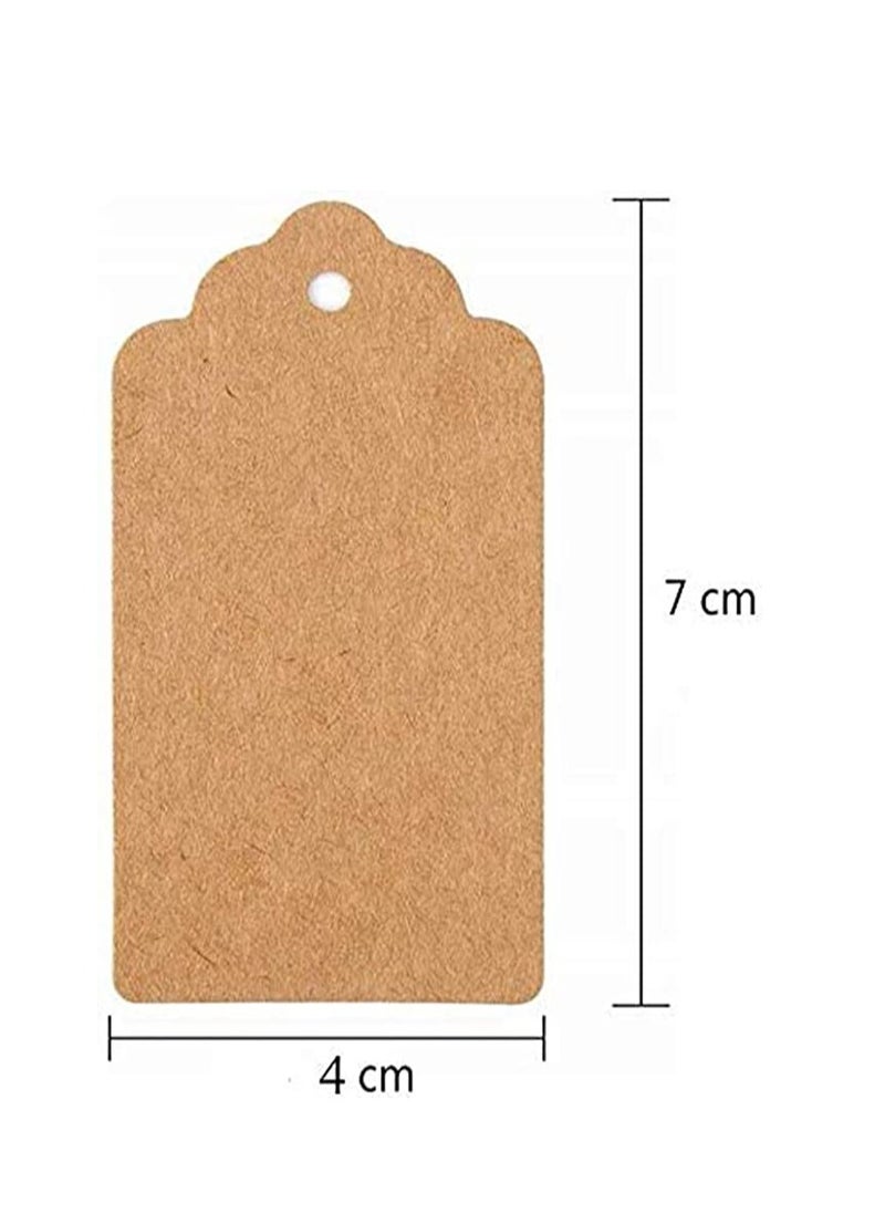 SYOSI Kraft Paper Tags Set, Kraft Paper Blank Gift Tags with 10 Meters Twine for Arts and Crafts, Wedding Valentine's Birthday and Holiday for DIY Crafts & Price Tags Labels (100PCS)  - Image 4