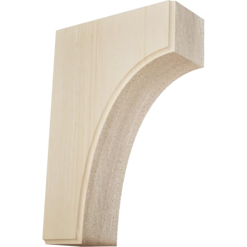 Ekena Millwork BKTW02X04X06CVRW Clarksville Wood Brackets, 1 3/4"W x 4"D x 6"H , Rubberwood - Image 1