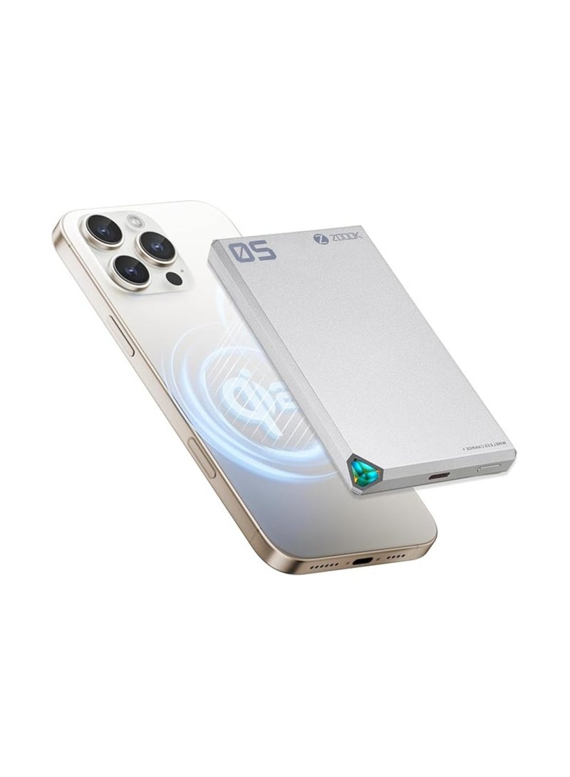 ZOOOK 5000mAh Magnetic Wireless Power Bank, Qi2 Certified Portable Wireless Charger with 15W Fast Charging Stand, USB-C, MagSafe Compatible, Compact and Slim Design for Power on the Go - Image 3