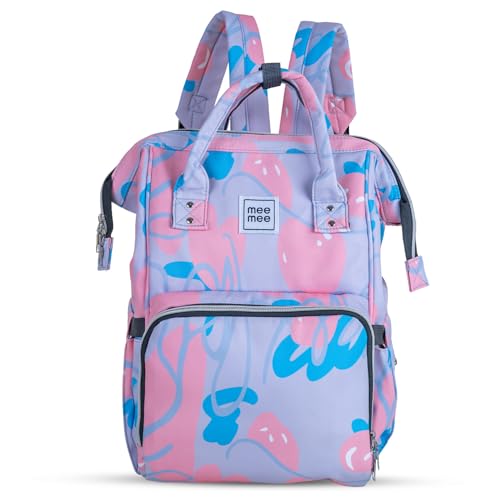 Mee Mee Cuddle Carry Diaper Bag Backpack for Moms & Dads, 20L Large Capacity with 14 Pockets, Insulated Bottle Pockets, Water-Resistant Oxford Fabric, Multi-Functional Baby Travel Tote (Purple) - Image 1