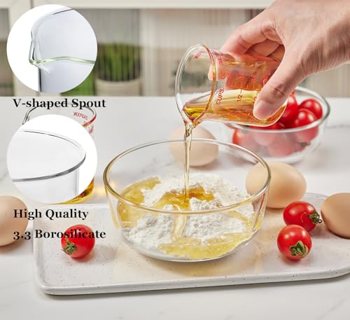 Ackers BORO3.3 High Borosilicate Glass Measuring Cup-V-Shaped Spout，Glass Measuring Beaker for Kitchen or Restaurant, Easy to Read, 150 ML (5 Oz)-Single - Image 2