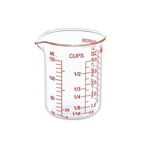 Ackers BORO3.3 High Borosilicate Glass Measuring Cup-V-Shaped Spout，Glass Measuring Beaker for Kitchen or Restaurant, Easy to Read, 150 ML (5 Oz)-Single - Image 1