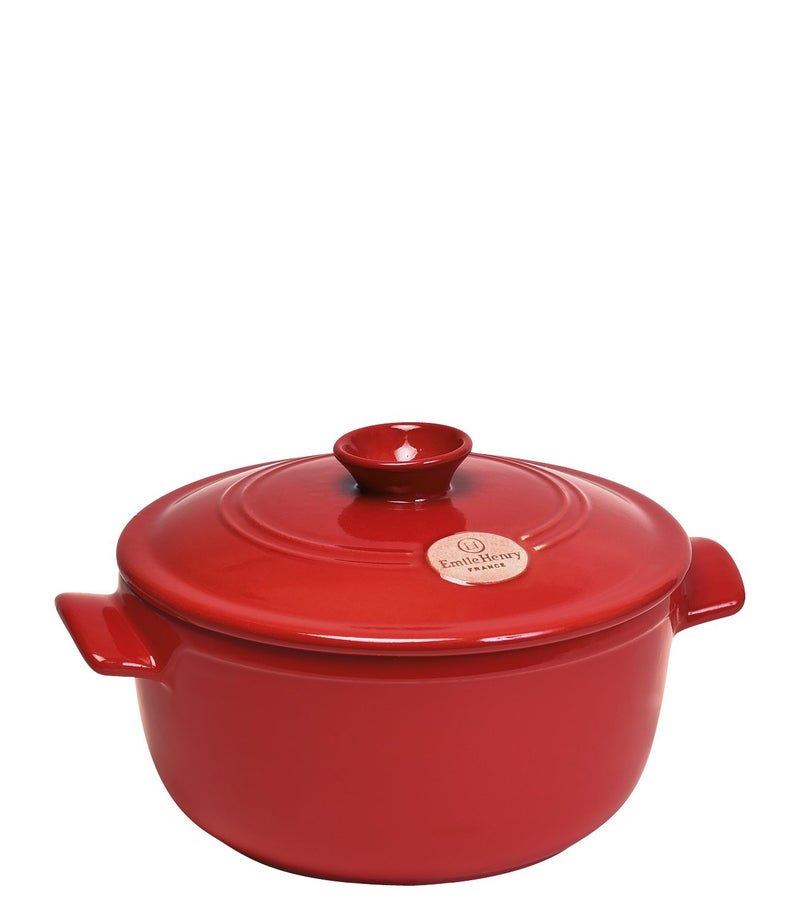 Emile Henry Flame Round Stewpot Dutch Oven, 2.6 Quart, Burgundy - Image 5