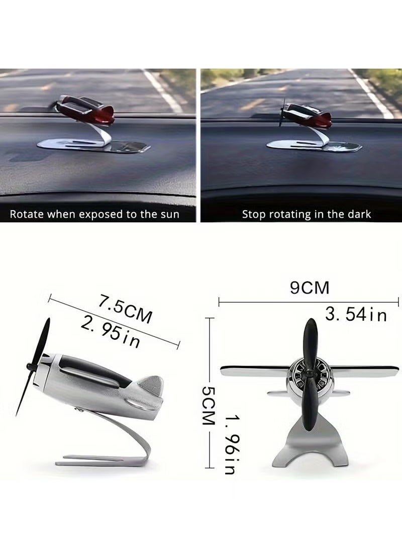 Generic Solar-Powered Plastic Aircraft Dashboard Ornament - Car Interior Decoration for Men and Women, Creative Desktop Accessory for Car Enthusiasts, Ideal Gift  - Image 4