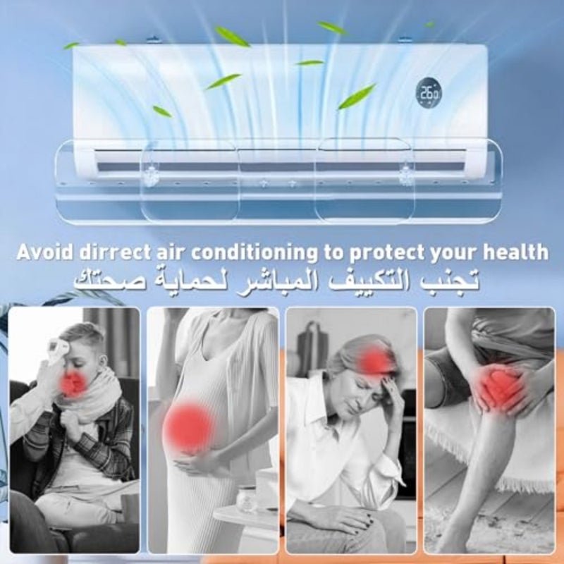 Split Air Conditioner Deflector 10201500mm,Air Conditioning Wind Shield, Wall-Mounted Without Punching, Adjustable Wind Direction Adjustable Size, Transparent - Image 3