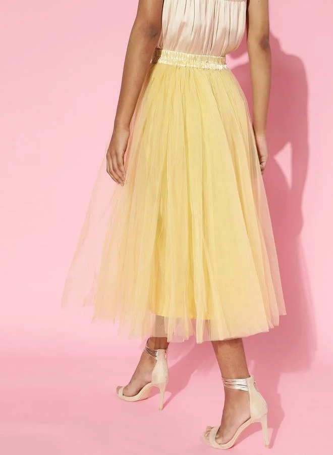 SASSAFRAS Solid Tulle Skirt by Styli