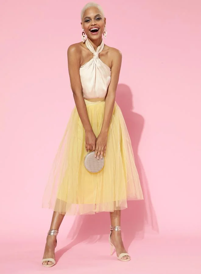SASSAFRAS Solid Tulle Skirt by Styli